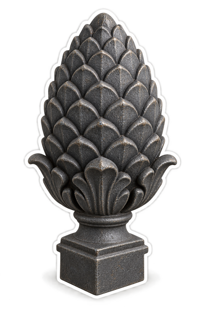 Dark Gray Pinecone Finial Art Vinyl Decal Stickers