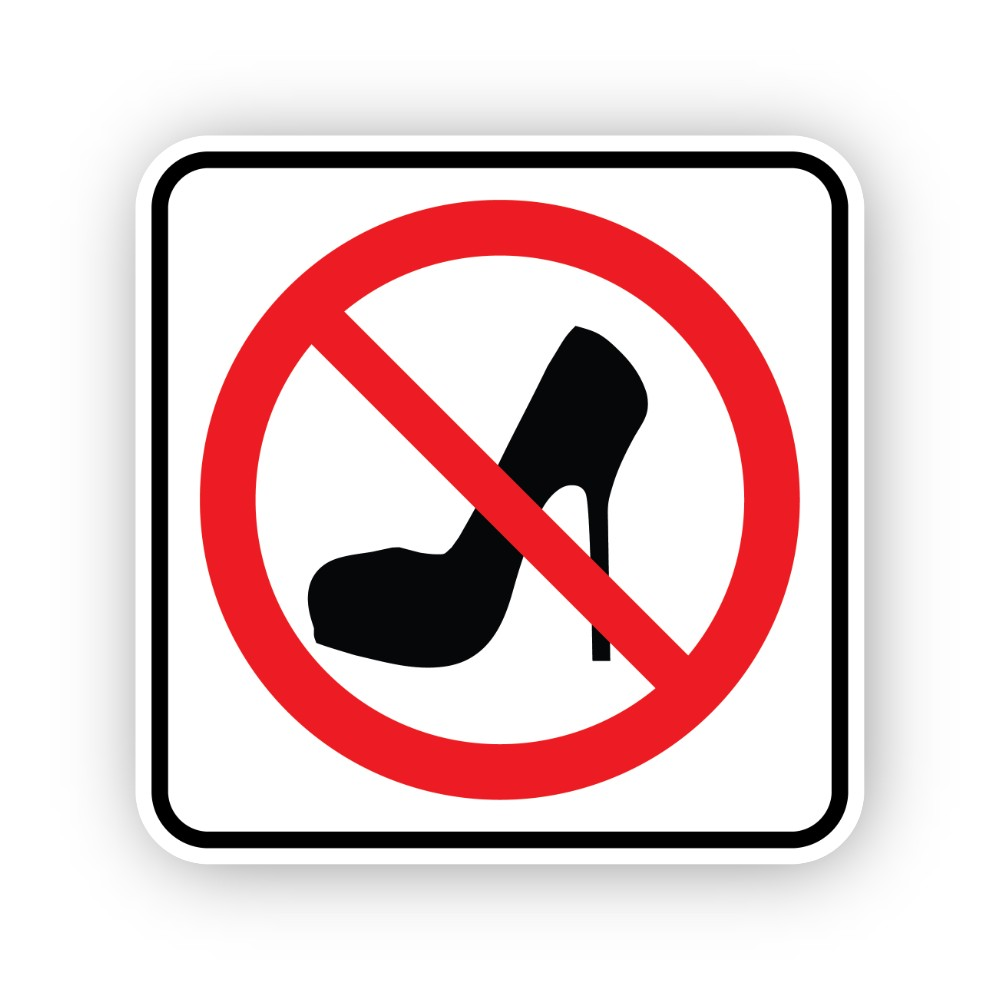Red Crossed High Heel Border Square Vinyl Decal Stickers