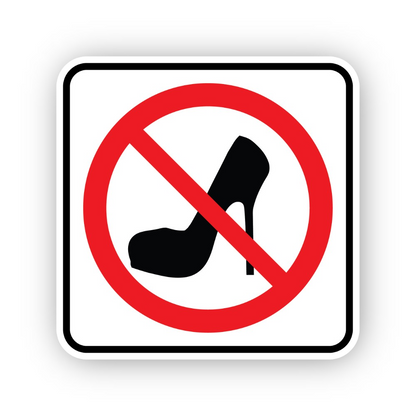 Red Crossed High Heel Border Square Vinyl Decal Stickers