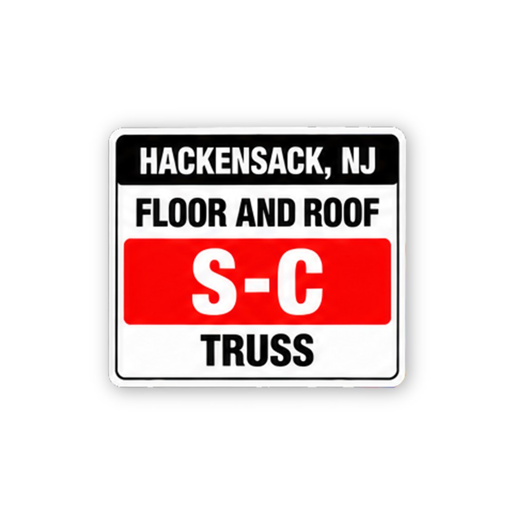 Black Hackensack Floor Roof Truss Panel Vinyl Decal Stickers