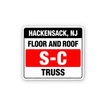 Black Hackensack Floor Roof Truss Panel Vinyl Decal Stickers
