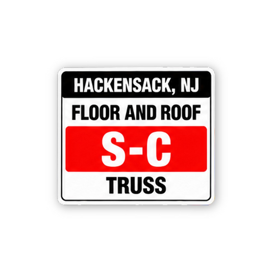 Black Hackensack Floor Roof Truss Panel Vinyl Decal Stickers