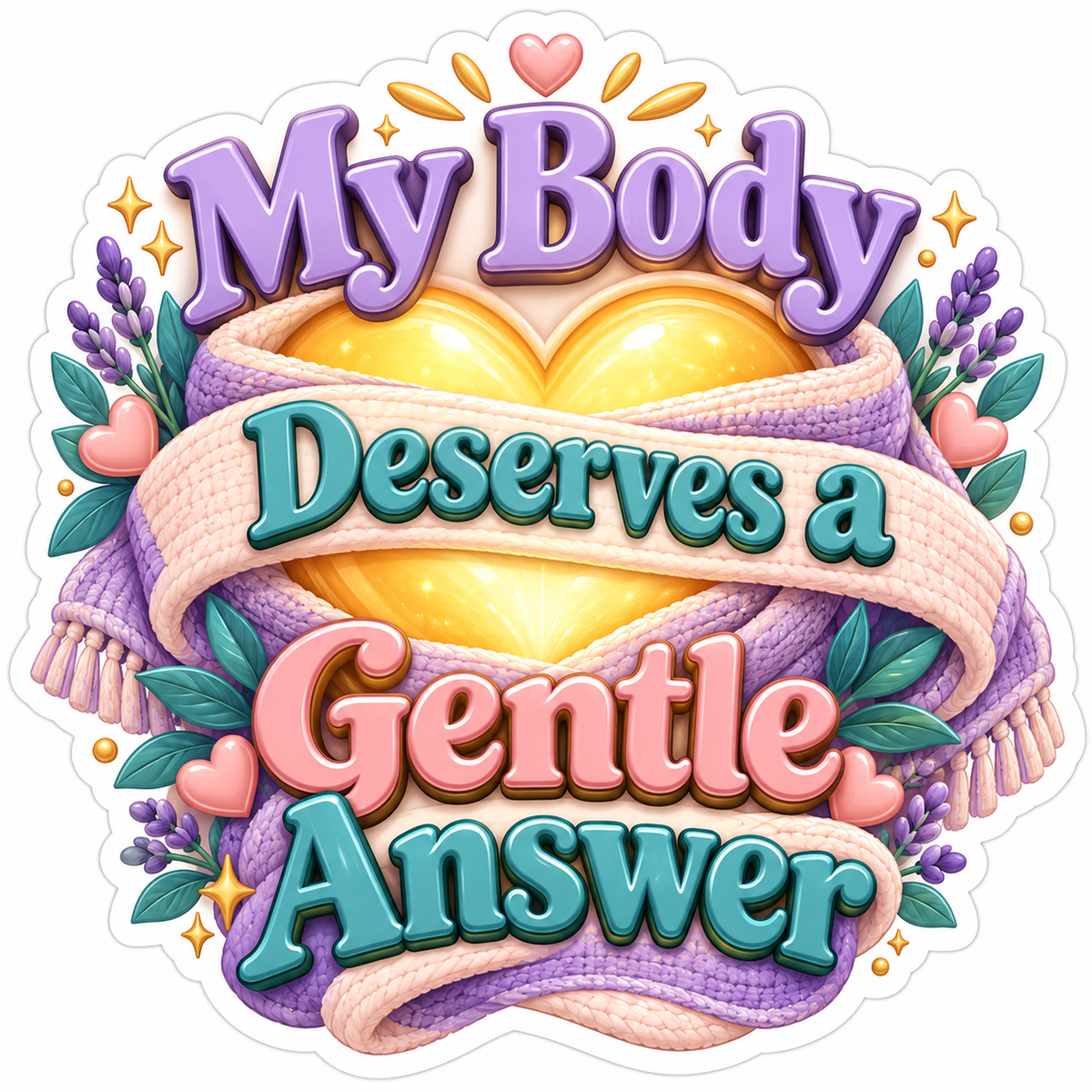 Blanket Wrapped Heart Gentle Answer Quote Art Vinyl Decal Stickers