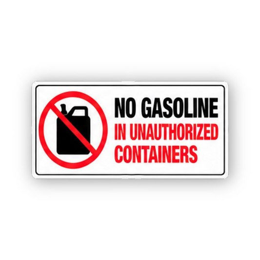 Black Crossed Fuel Can Unauthorized Panel Vinyl Decal Stickers