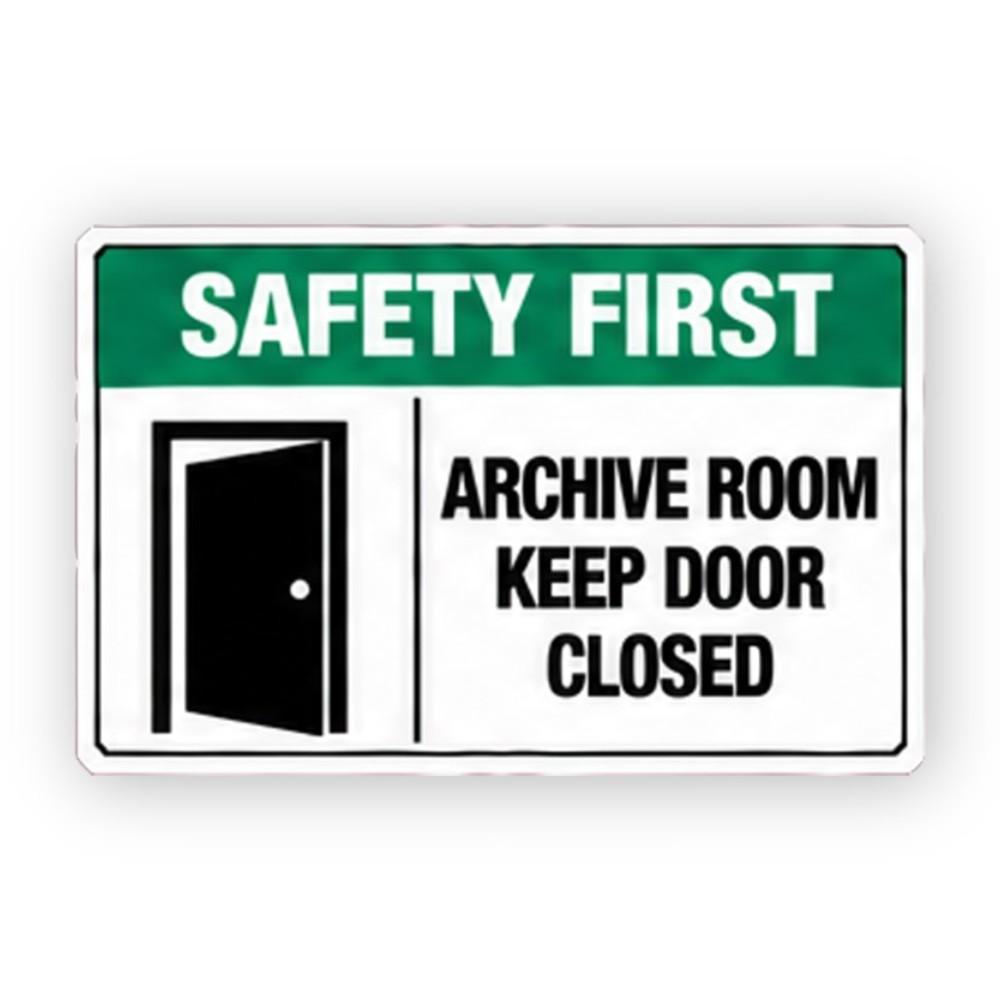 Green Archive Room Closed Door Panel Vinyl Decal Stickers