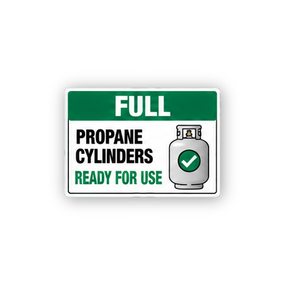 Green Full Propane Cylinder Check Panel Vinyl Decal Stickers