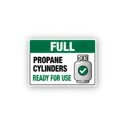 Green Full Propane Cylinder Check Panel Vinyl Decal Stickers