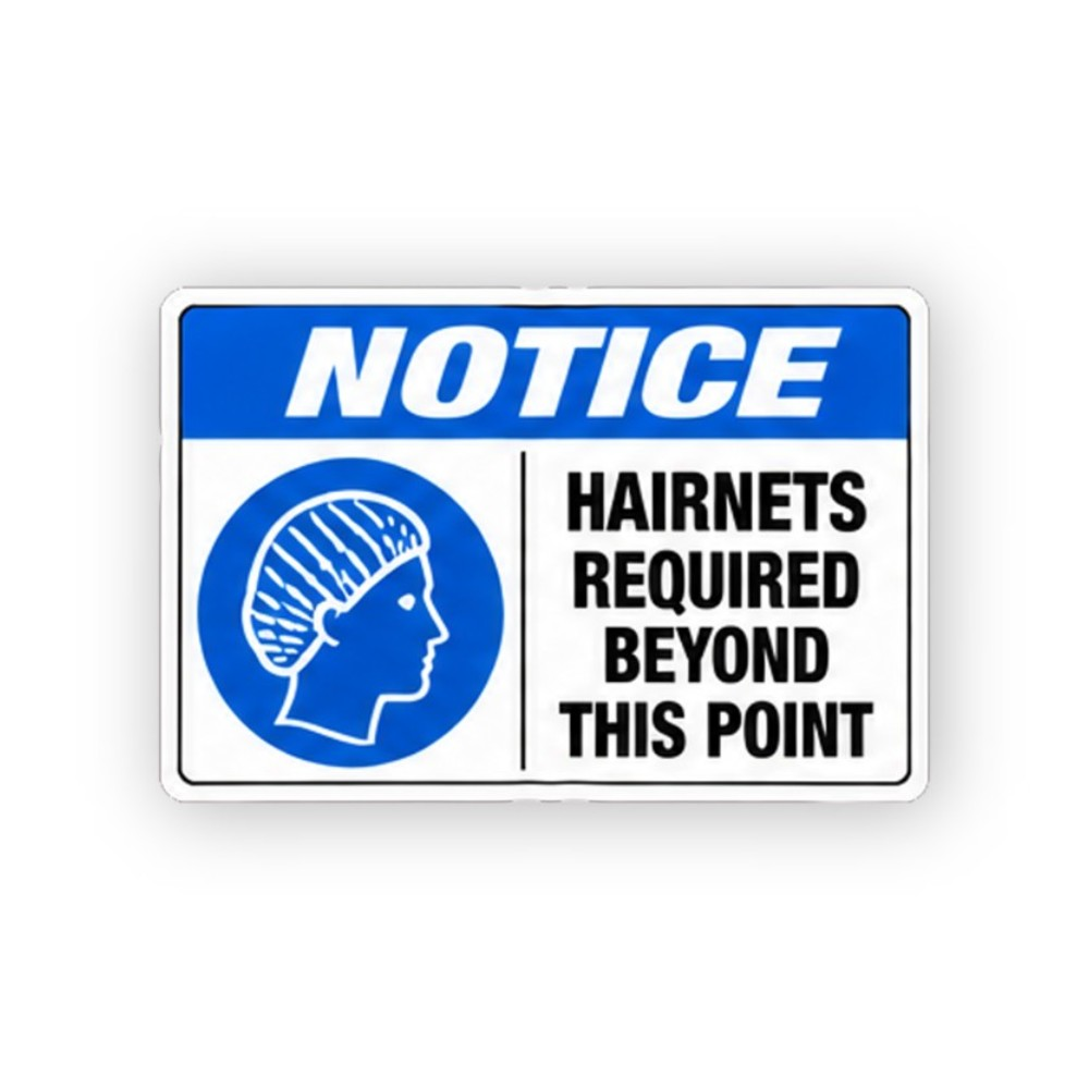 Blue Notice Hairnet Beyond Point Panel Vinyl Decal Stickers