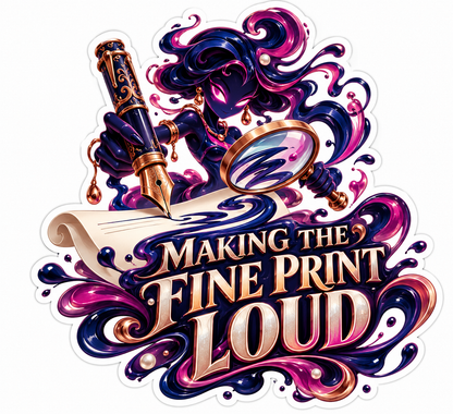 Purple Ink Character with Pen and Magnifier Vinyl Decal Stickers