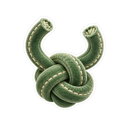 Sage Green Fabric Ribbon Knot Art Vinyl Decal Stickers