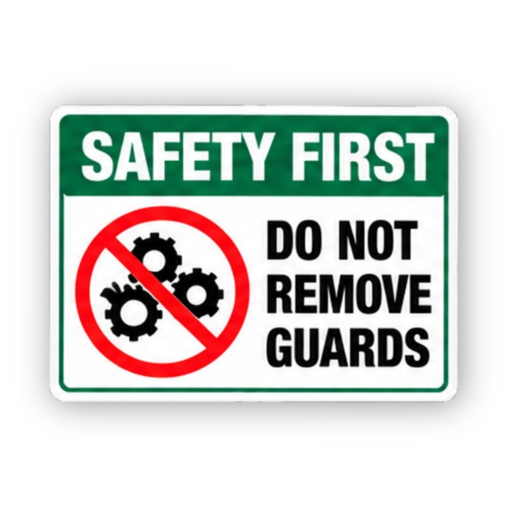 Green Crossed Three Gears Guards Panel Vinyl Decal Stickers