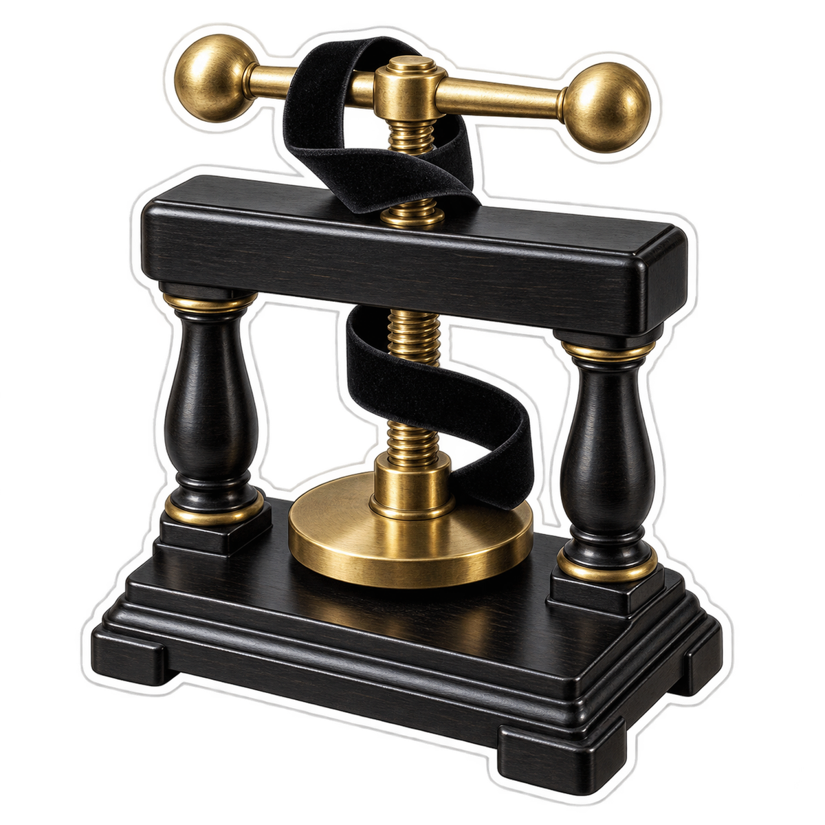Black Mini Book Press Gold Handle Art Vinyl Decal Stickers