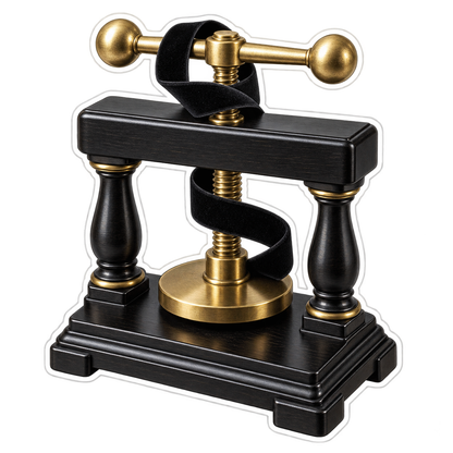 Black Mini Book Press Gold Handle Art Vinyl Decal Stickers