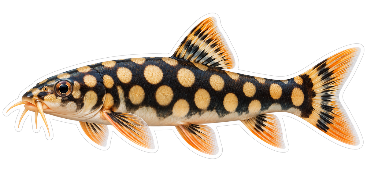 Black Loach with Large Golden Polka Dots Vinyl Decal Stickers