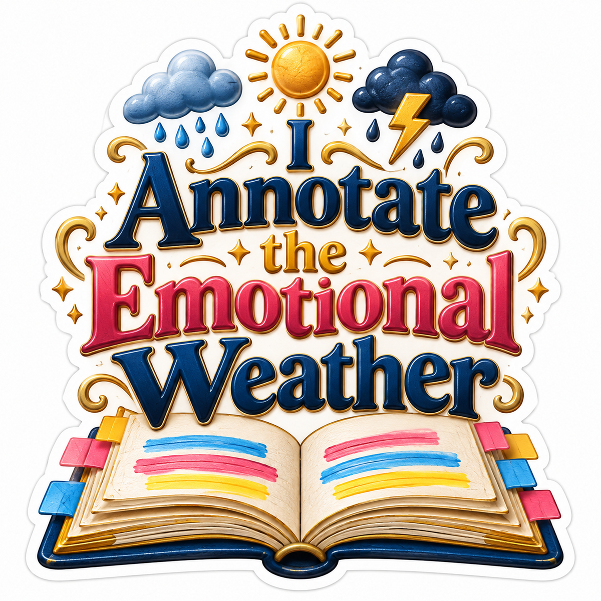 I Annotate the Emotional Weather Book Art Vinyl Decal Stickers