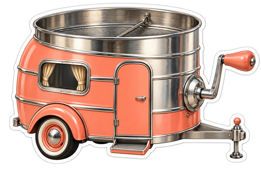 Coral Camper Giant Silver Flour Sifter Art Vinyl Decal Stickers