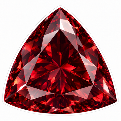 Triangular Deep Red Faceted Gem Art Vinyl Decal Stickers