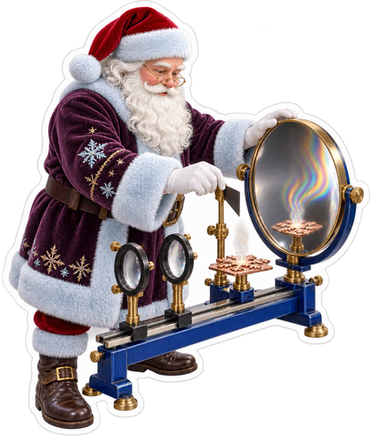 Santa with Rainbow Mirror Art Vinyl Decal Stickers