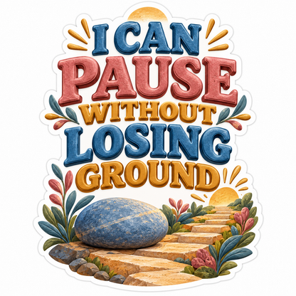 I Can Pause Without Losing Ground Quote Art Vinyl Decal Stickers
