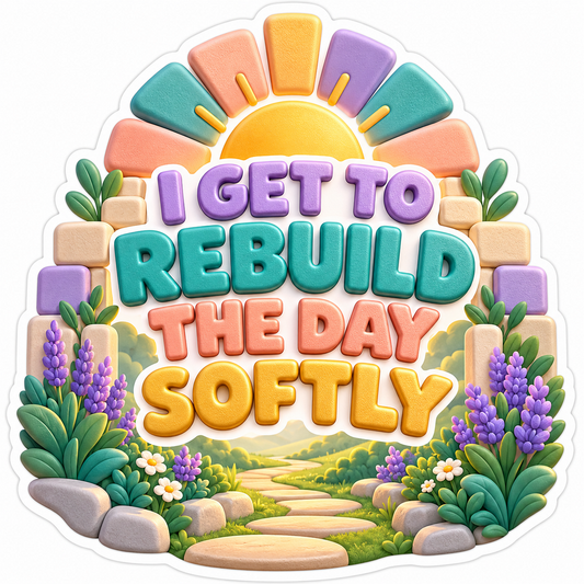 I Get to Rebuild the Day Softly Quote Vinyl Decal Stickers