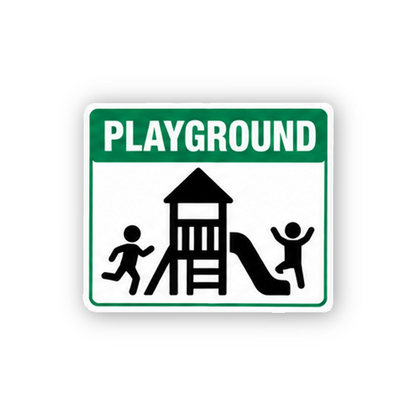 Green Playground Slide Figures Panel Vinyl Decal Stickers