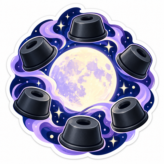 Black Rubber Bumpers Purple Moon Art Vinyl Decal Stickers