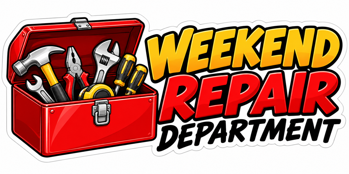 Red Toolbox Weekend Repair Department Quote Vinyl Decal Stickers