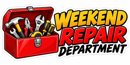 Red Toolbox Weekend Repair Department Quote Vinyl Decal Stickers