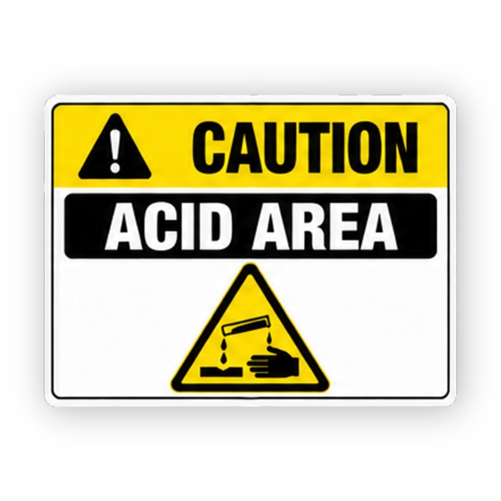 Yellow Acid Area Center Triangle Panel Vinyl Decal Stickers