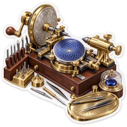 Brass Engraving Machine With Blue Plate Art Vinyl Decal Stickers