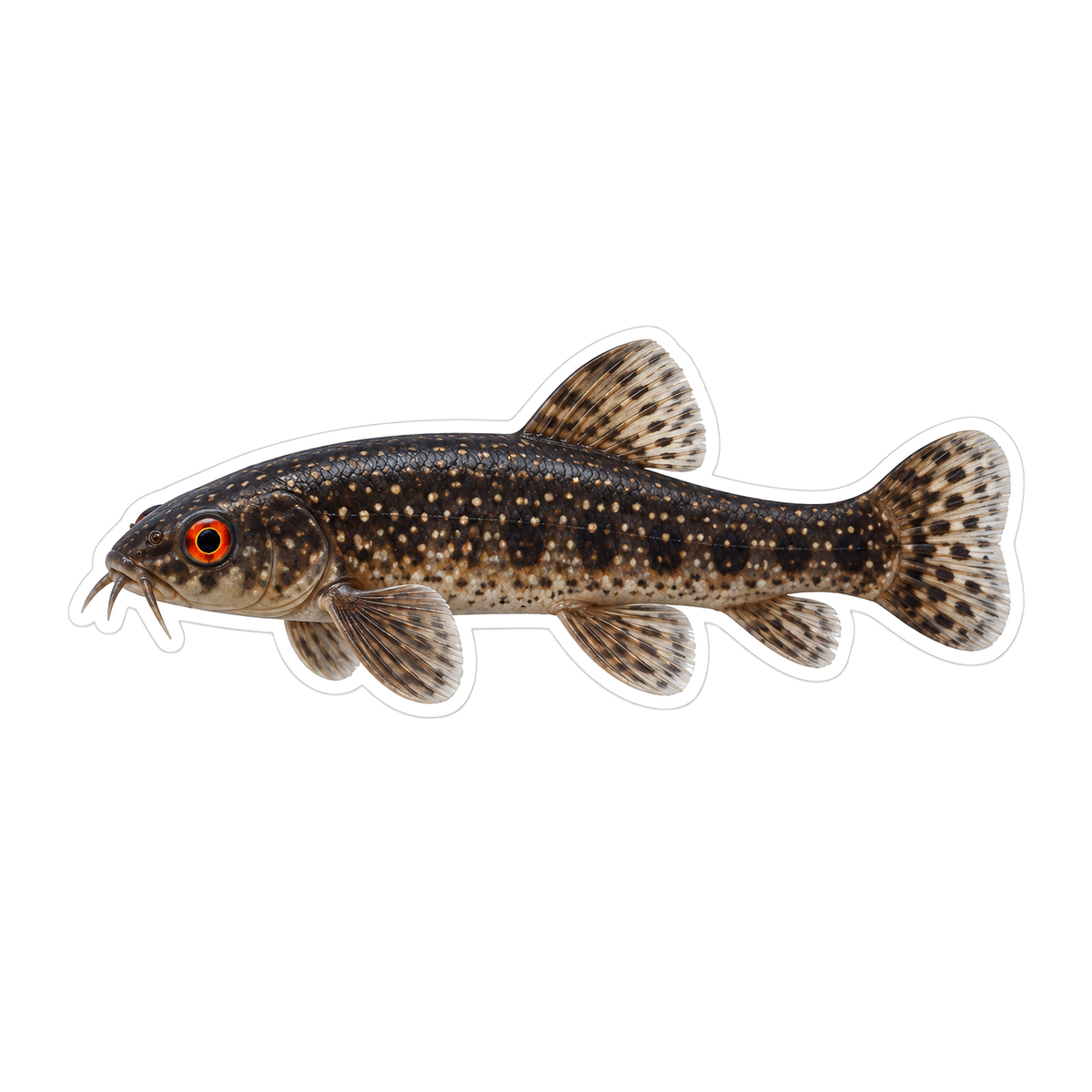 Dark Speckled Fish with Small Rounded Fins Vinyl Decal Stickers