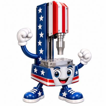 Patriotic Vertical Machine Press Character Art Vinyl Decal Stickers