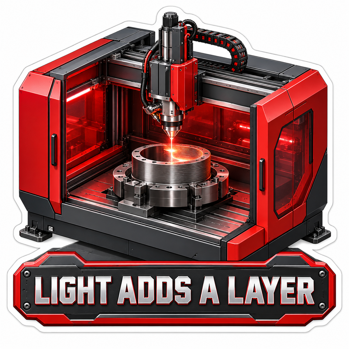 Red Laser Machine Adds Layer Quote Vinyl Decal Stickers