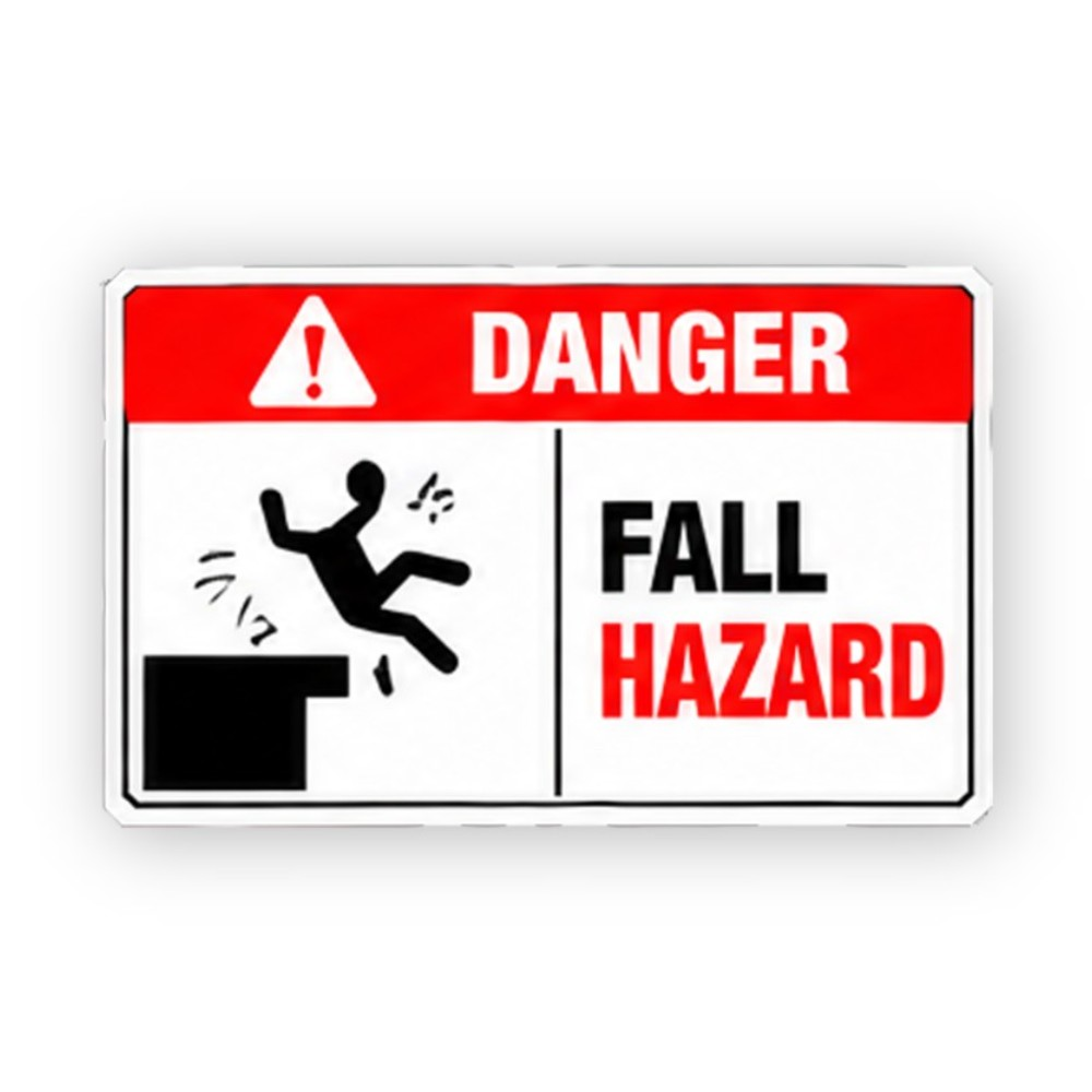 Red Falling Figure Broken Ledge Panel Vinyl Decal Stickers