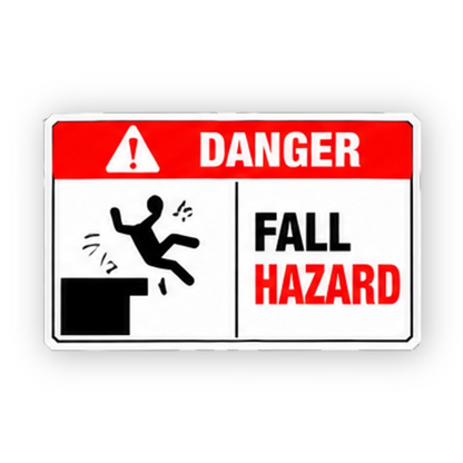 Red Falling Figure Broken Ledge Panel Vinyl Decal Stickers