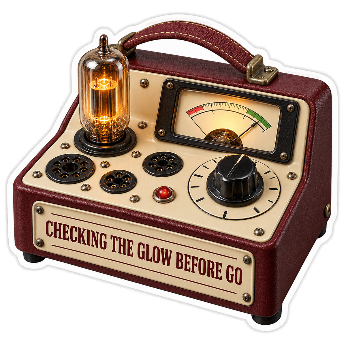 Vintage Tube Testing Box Illustration Vinyl Decal Stickers