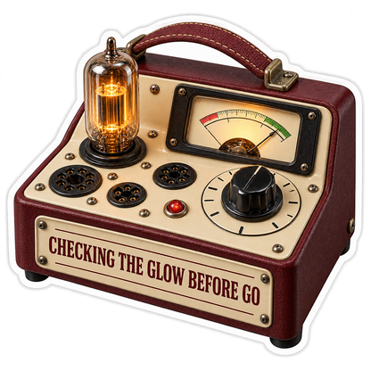 Vintage Tube Testing Box Illustration Vinyl Decal Stickers