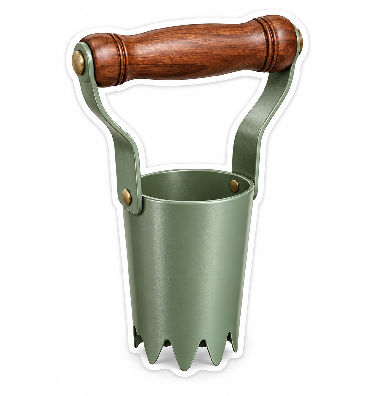 Green Bulb Planter with a Wooden Handle Vinyl Decal Stickers