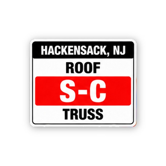 Black Red Roof SC Truss Panel Vinyl Decal Stickers