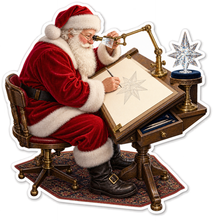 Santa Drawing Crystal Star Art Vinyl Decal Stickers