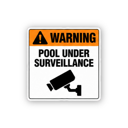 Orange Pool Surveillance Camera Portrait Vinyl Decal Stickers
