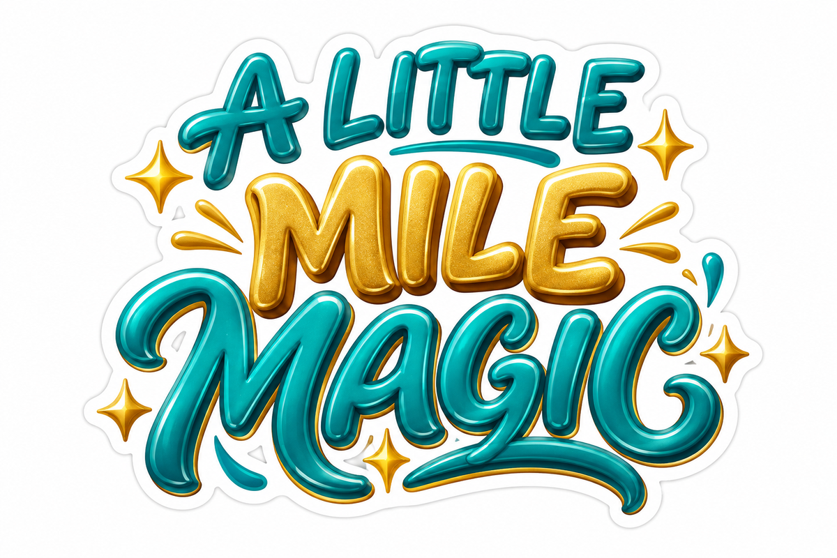 A Little Mile Magic Colorful Lettering Art Vinyl Decal Stickers