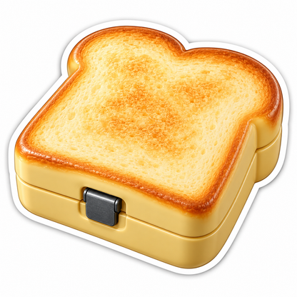 Golden Toast Shaped Case with a Black Latch Vinyl Decal Stickers