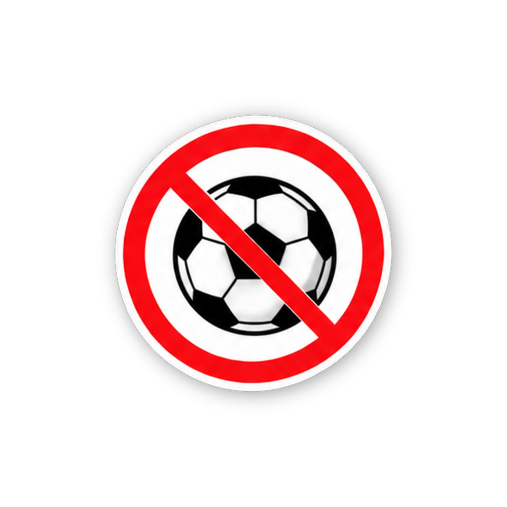 Red Crossed Patterned Soccer Ball Circle Vinyl Decal Stickers