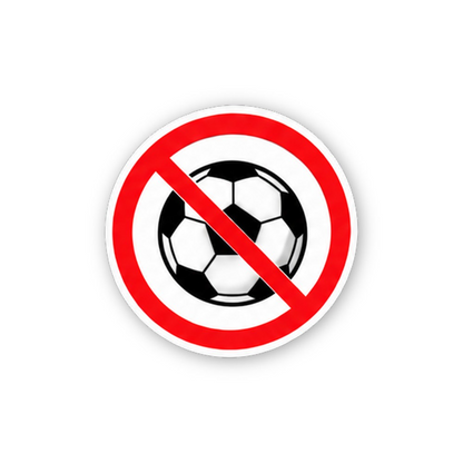 Red Crossed Patterned Soccer Ball Circle Vinyl Decal Stickers