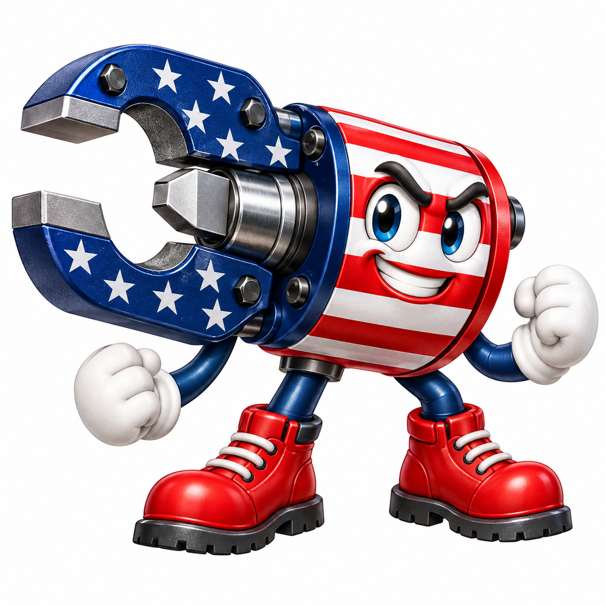 Patriotic Open Jaw Nut Splitter Character Art Vinyl Decal Stickers