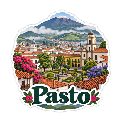 Pasto Mountain Plaza Landscape Vinyl Decal Stickers