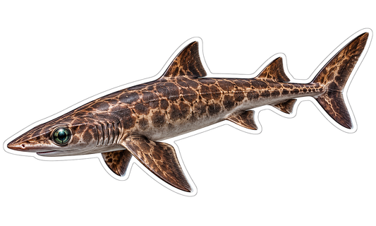 Brown Mosaic Pattern Pointed Shark Art Vinyl Decal Stickers