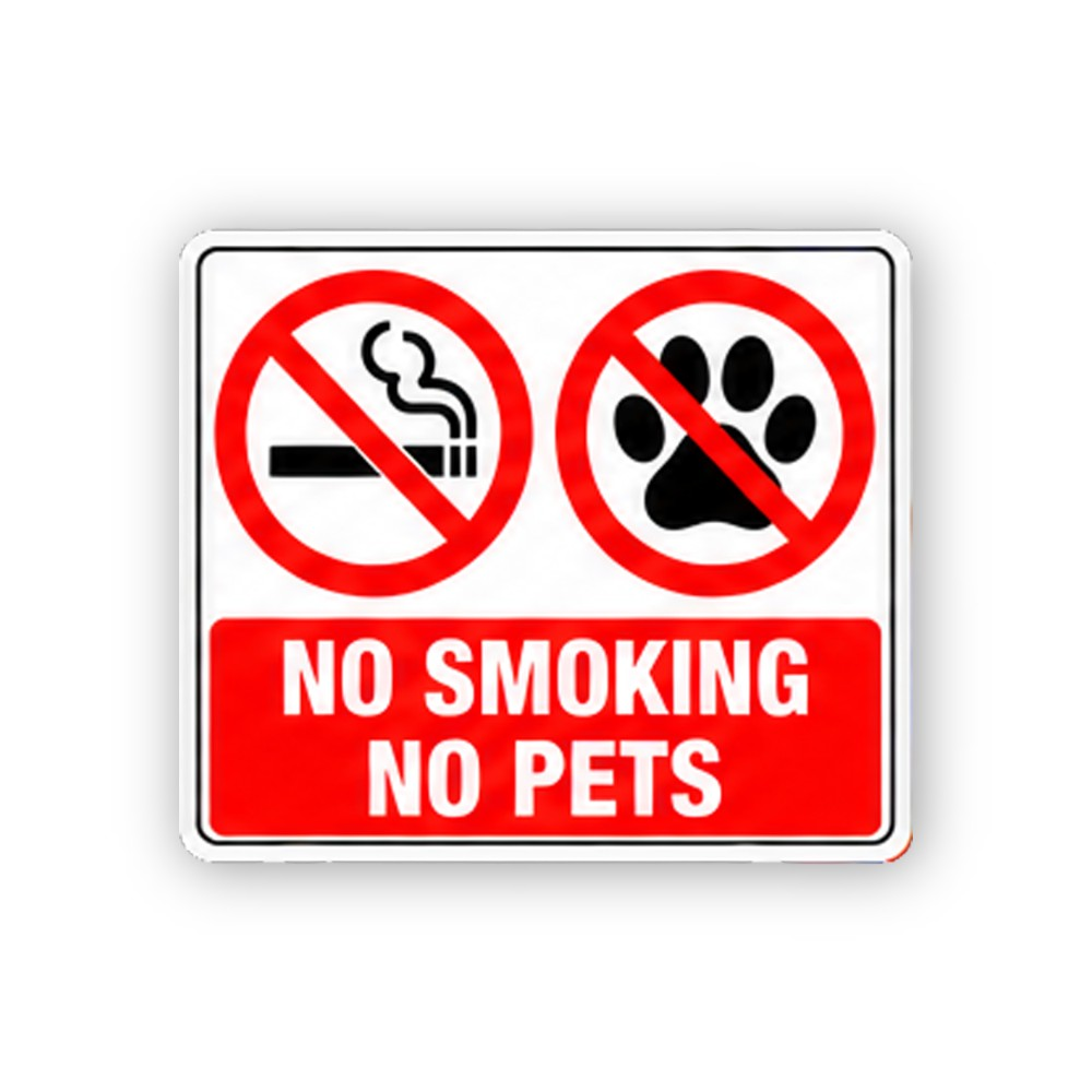 Red Smoking Paw Prohibition Pair Panel Vinyl Decal Stickers