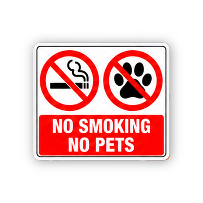 Red Smoking Paw Prohibition Pair Panel Vinyl Decal Stickers